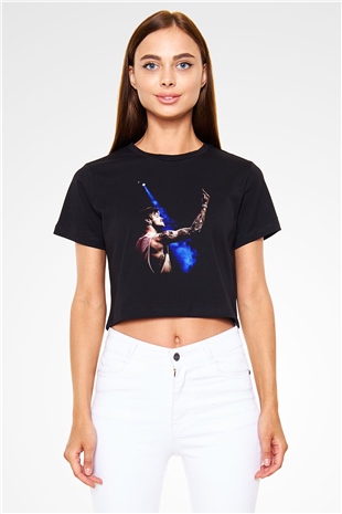 Bury Tomorrow Baskılı Siyah Crop Top Kadın Tişört - Tshirt