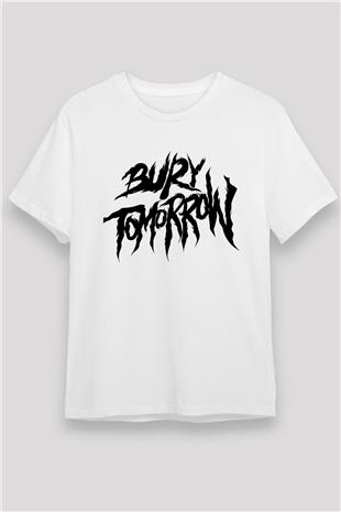 Bury Tomorrow Baskılı Unisex Beyaz Tişört - Tshirt