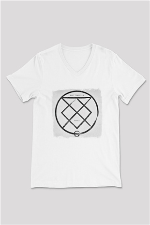 Bury Tomorrow Baskılı Unisex Beyaz V Yaka Tişört
