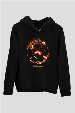 Bury Tomorrow Baskılı Unisex Siyah Kapüşonlu Sweatshirt