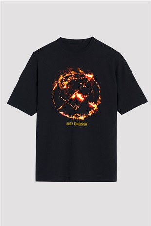 Bury Tomorrow Baskılı Unisex Siyah Oversize Tişört - Tshirt