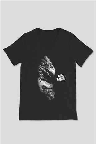 Bury Tomorrow Baskılı Unisex Siyah V Yaka Tişört - Tshirt