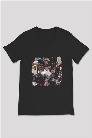 Bury Tomorrow Baskılı Unisex Siyah V Yaka Tişört
