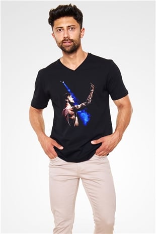 Bury Tomorrow Baskılı Unisex Siyah V Yaka Tişört - Tshirt
