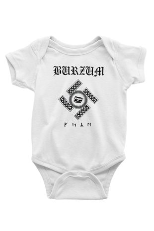 Burzum Baskılı Beyaz Unisex Bebek Body - Zıbın