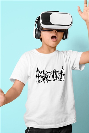 Burzum Baskılı Beyaz Unisex Çocuk Tişört