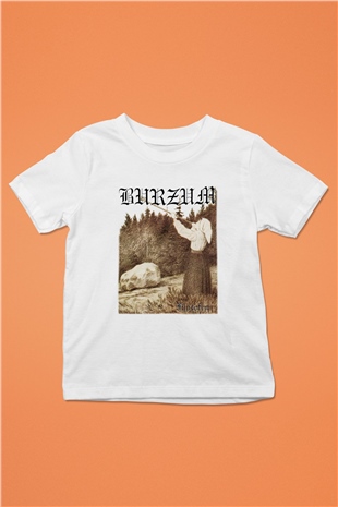 Burzum Baskılı Beyaz Unisex Çocuk Tişört