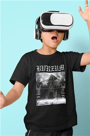 Burzum Baskılı Siyah Unisex Çocuk Tişört