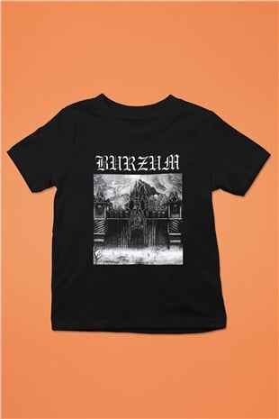 Burzum Baskılı Siyah Unisex Çocuk Tişört