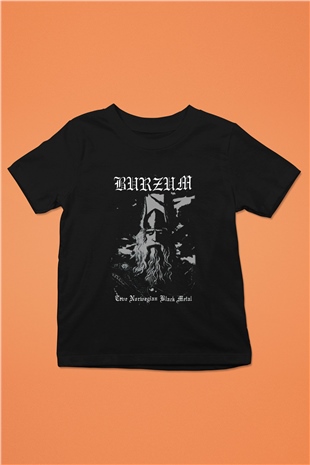 Burzum Baskılı Siyah Unisex Çocuk Tişört