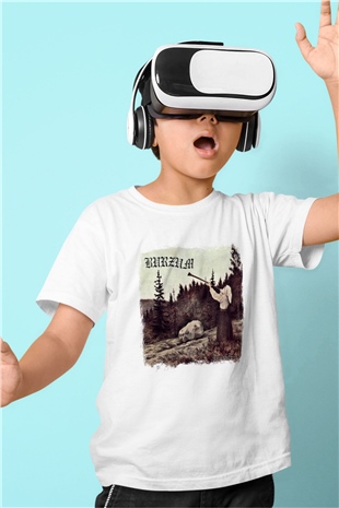 Burzum Baskılı Unisex Beyaz Çocuk Tişört