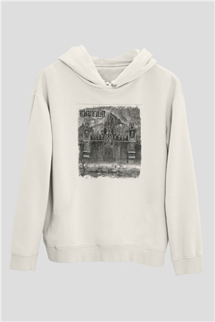 Burzum Baskılı Unisex Beyaz Hoodie