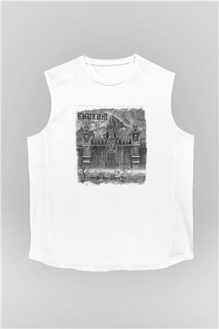 Burzum Baskılı Unisex Beyaz Kolsuz Tişört