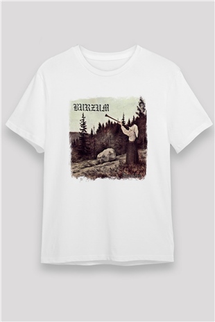 Burzum Baskılı Unisex Beyaz Tişört