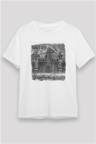 Burzum Baskılı Unisex Beyaz Tişört