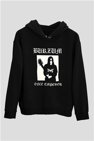Burzum Baskılı Unisex Siyah Hoodie