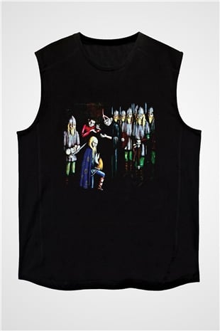 Burzum Baskılı Unisex Siyah Kolsuz Tişört