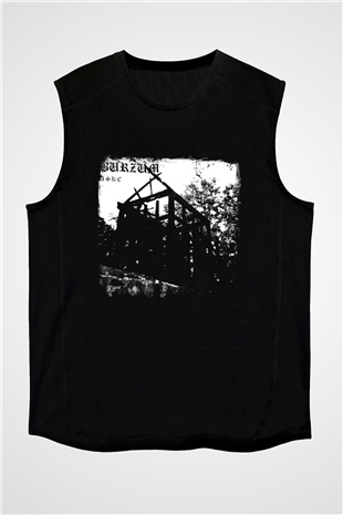 Burzum Baskılı Unisex Siyah Kolsuz Tişört