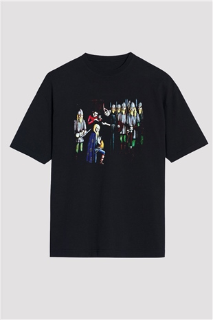 Burzum Baskılı Unisex Siyah Oversize Tişört