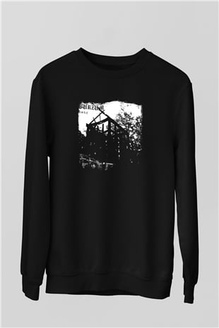 Burzum Baskılı Unisex Siyah Sweatshirt