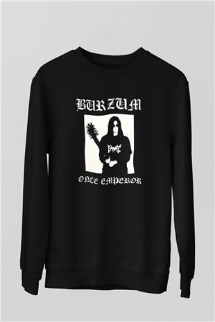 Burzum Baskılı Unisex Siyah Sweatshirt