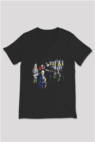 Burzum Baskılı Unisex Siyah V Yaka Tişört