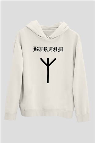 Burzum Beyaz Unisex Kapüşonlu Sweatshirt
