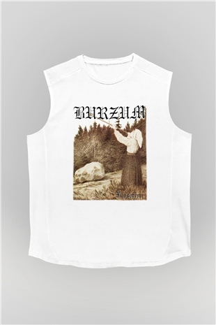 Burzum Beyaz Unisex Kolsuz Tişört