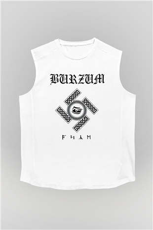 Burzum Beyaz Unisex Kolsuz Tişört