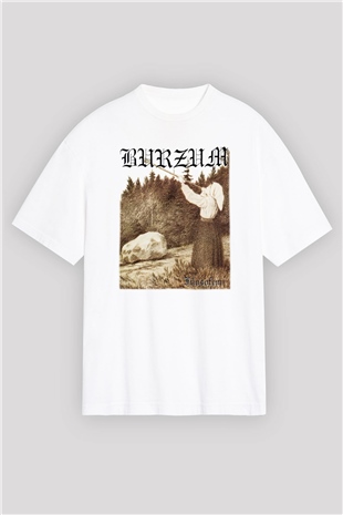 Burzum Beyaz Unisex Oversize Tişört T-Shirt