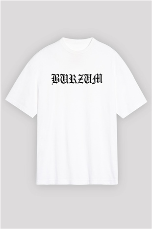 Burzum Beyaz Unisex Oversize Tişört T-Shirt