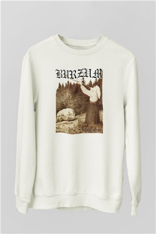 Burzum Beyaz Unisex Sweatshirt