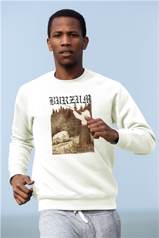 Burzum Beyaz Unisex Sweatshirt