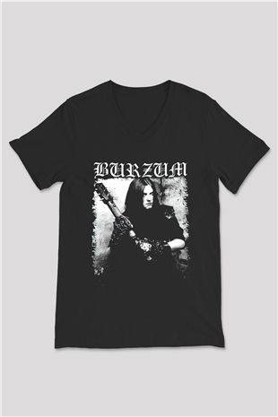Burzum Siyah Unisex V Yaka Tişört