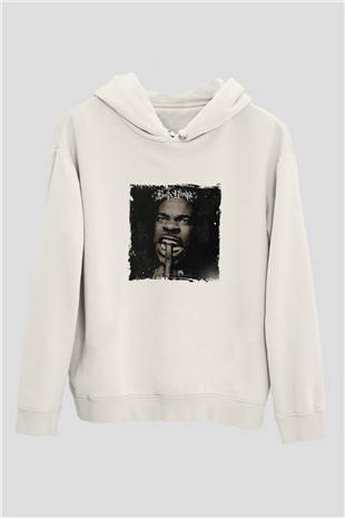 Busta Rhymes Baskılı Unisex Beyaz Kapüşonlu Sweatshirt