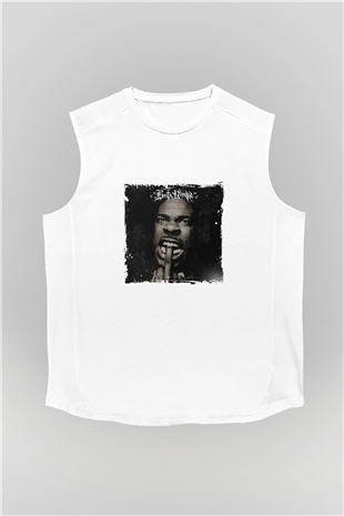 Busta Rhymes Baskılı Unisex Beyaz Kolsuz Tişört