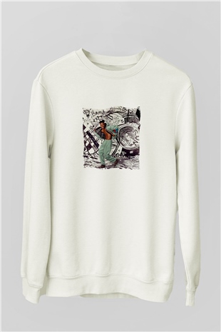 Busta Rhymes Baskılı Unisex Beyaz Sweatshirt
