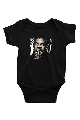 Busta Rhymes Baskılı Unisex Siyah Bebek Body - Zıbın