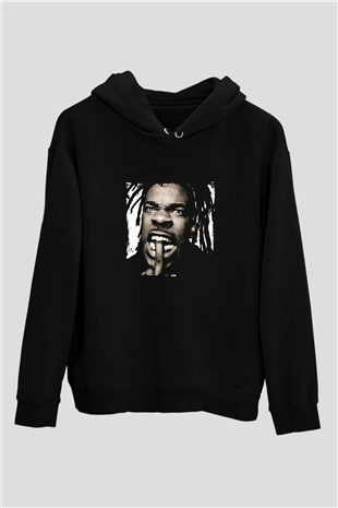 Busta Rhymes Baskılı Unisex Siyah Hoodie