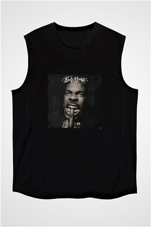 Busta Rhymes Baskılı Unisex Siyah Kolsuz Tişört