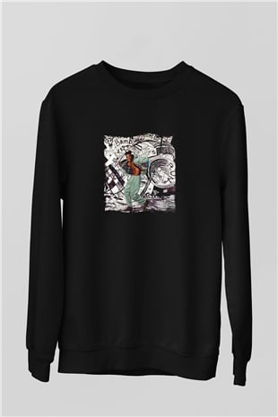 Busta Rhymes Baskılı Unisex Siyah Sweatshirt