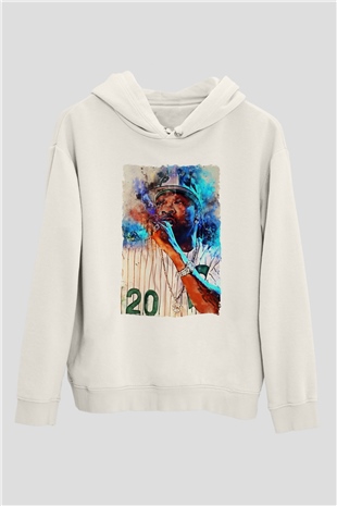 Busta Rhymes Beyaz Unisex Kapüşonlu Sweatshirt