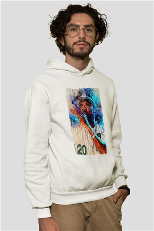 Busta Rhymes Beyaz Unisex Kapüşonlu Sweatshirt