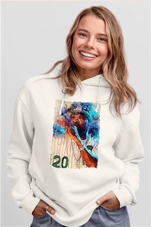 Busta Rhymes Beyaz Unisex Kapüşonlu Sweatshirt