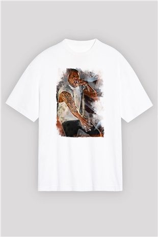 Busta Rhymes Beyaz Oversize Tişört Oversize T-shirt - TişörtFabrikası