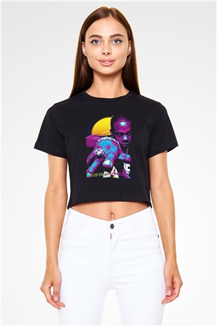 Busta Rhymes Siyah  Crop Top Tişört