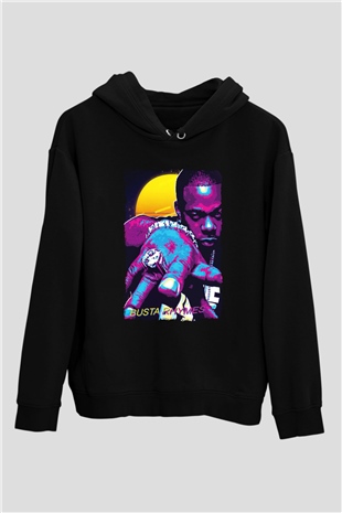Busta Rhymes Siyah Unisex Kapüşonlu Sweatshirt