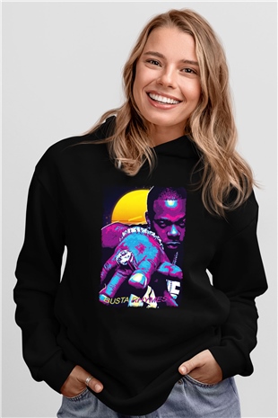 Busta Rhymes Siyah Unisex Kapüşonlu Sweatshirt