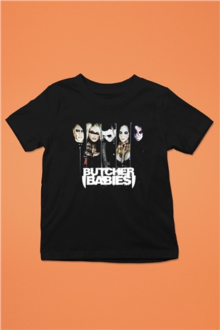Butcher Babies Baskılı Siyah Unisex Çocuk Tişört