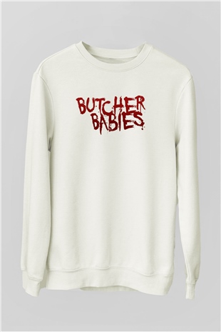 Butcher Babies Beyaz Unisex Sweatshirt